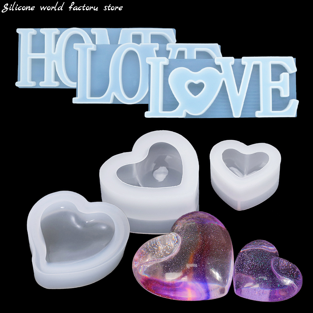 Resin Art Alphabet - Silikonowa Forma 3D Serce Świeca Silikonowa