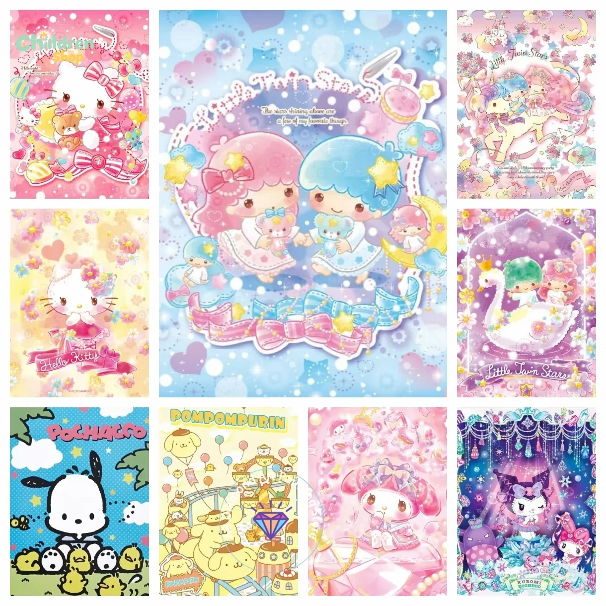 Resin Art Work - Sanrio Cinnamoroll Kuromi Gemini – zestaw