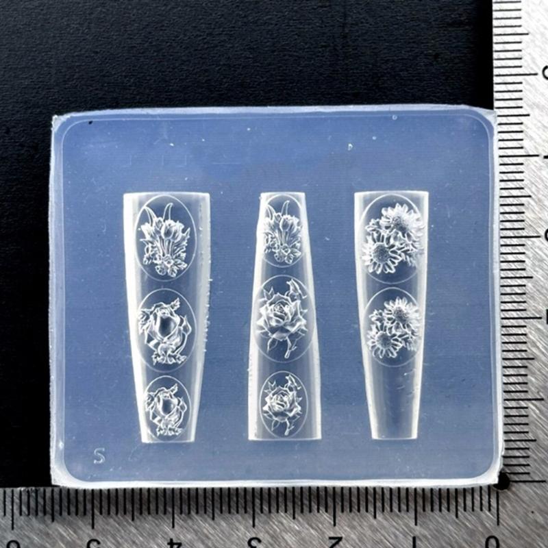 Resin Art Equipment - 31BB tłoczone silikonowe formy do paznokci